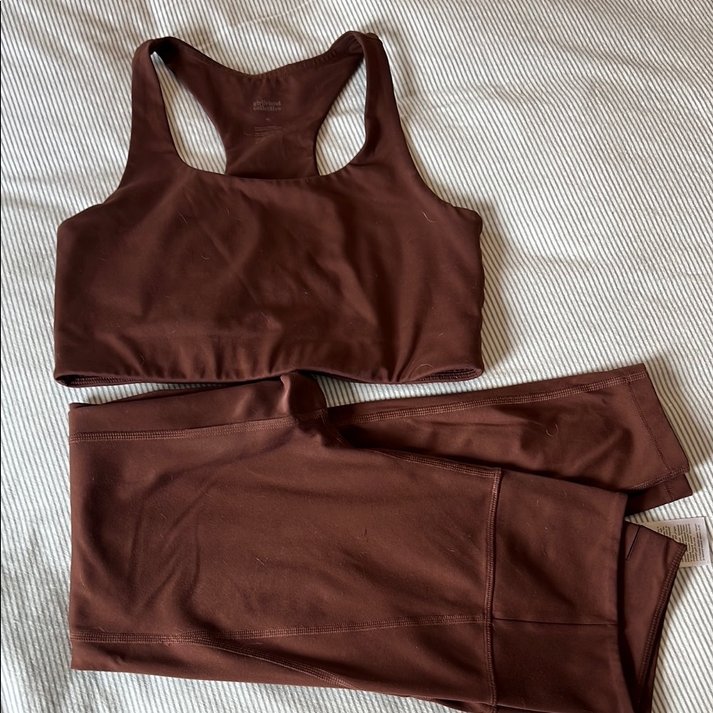 Brown Sports Bra and Leggings Set